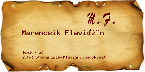 Marencsik Flavián névjegykártya